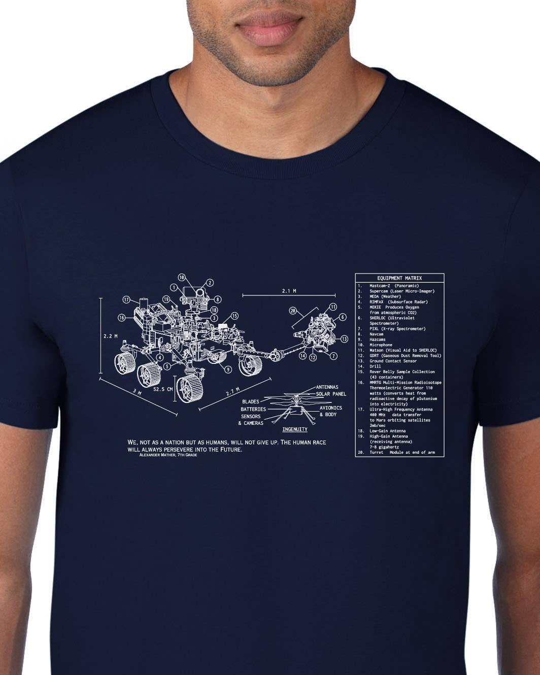 Mars Perseverance Rover Blueprint Tee
