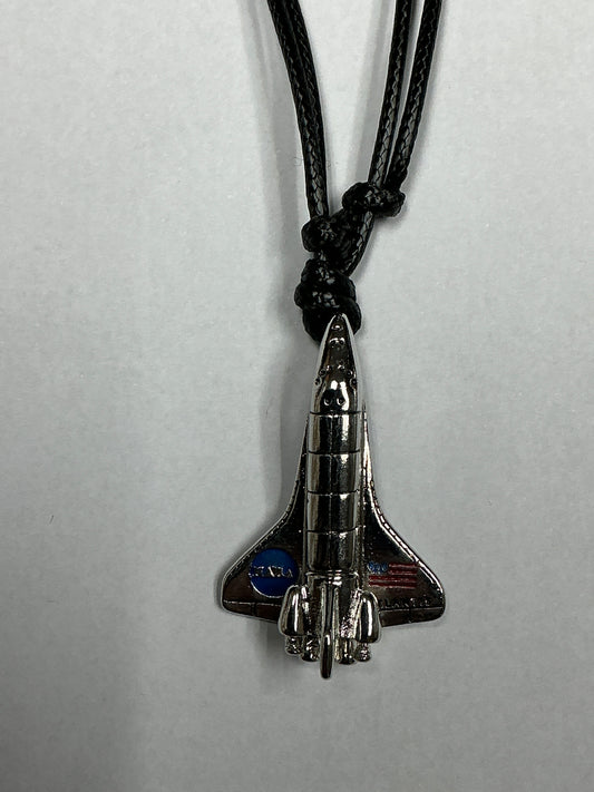 SLIDER CORD NK W/ ENAMEL SPACE SHUTTLE PENDANT