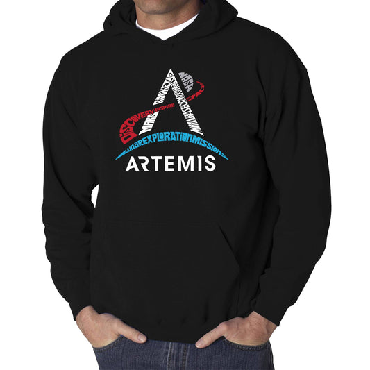 NASA Artemis Logo - Men's Word Art Hooded Sweatshirt - Black