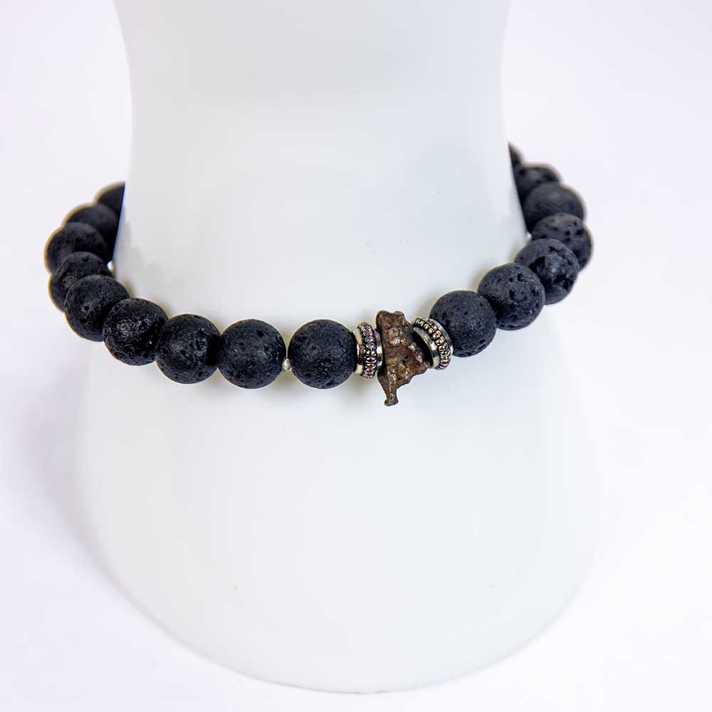 8mm Beads Meteorite & Lava Stone Bracelet