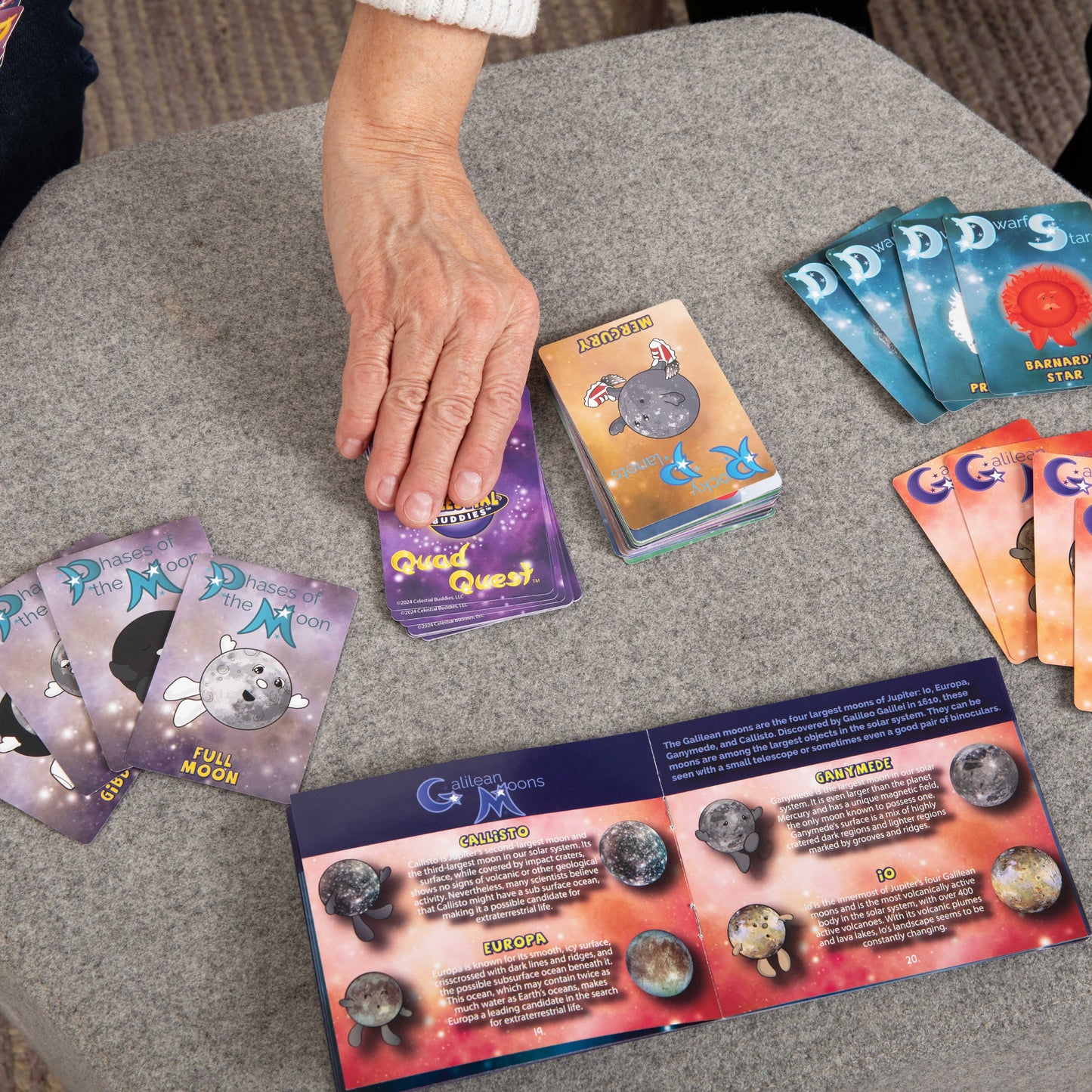 Cosmic Quad Quest Space Card Game with STEM Booklet