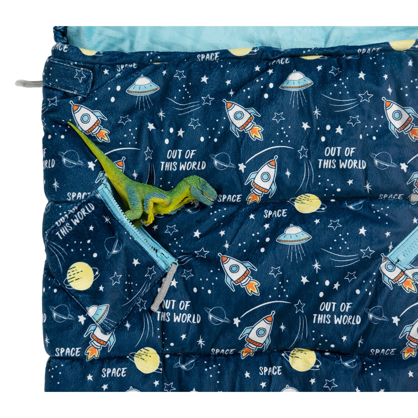 Packable Kid's Space & Rockets Sleeping Bag with Backpack