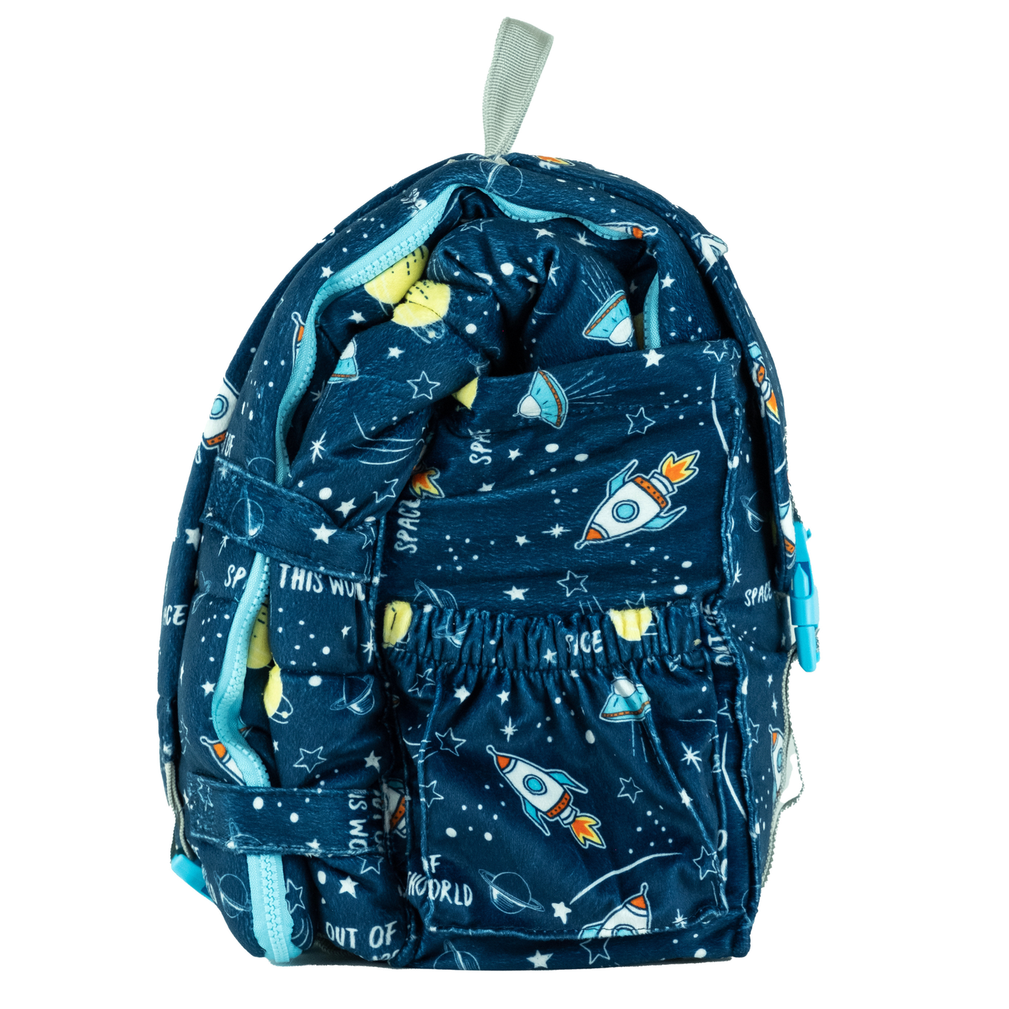 Packable Kid's Space & Rockets Sleeping Bag with Backpack