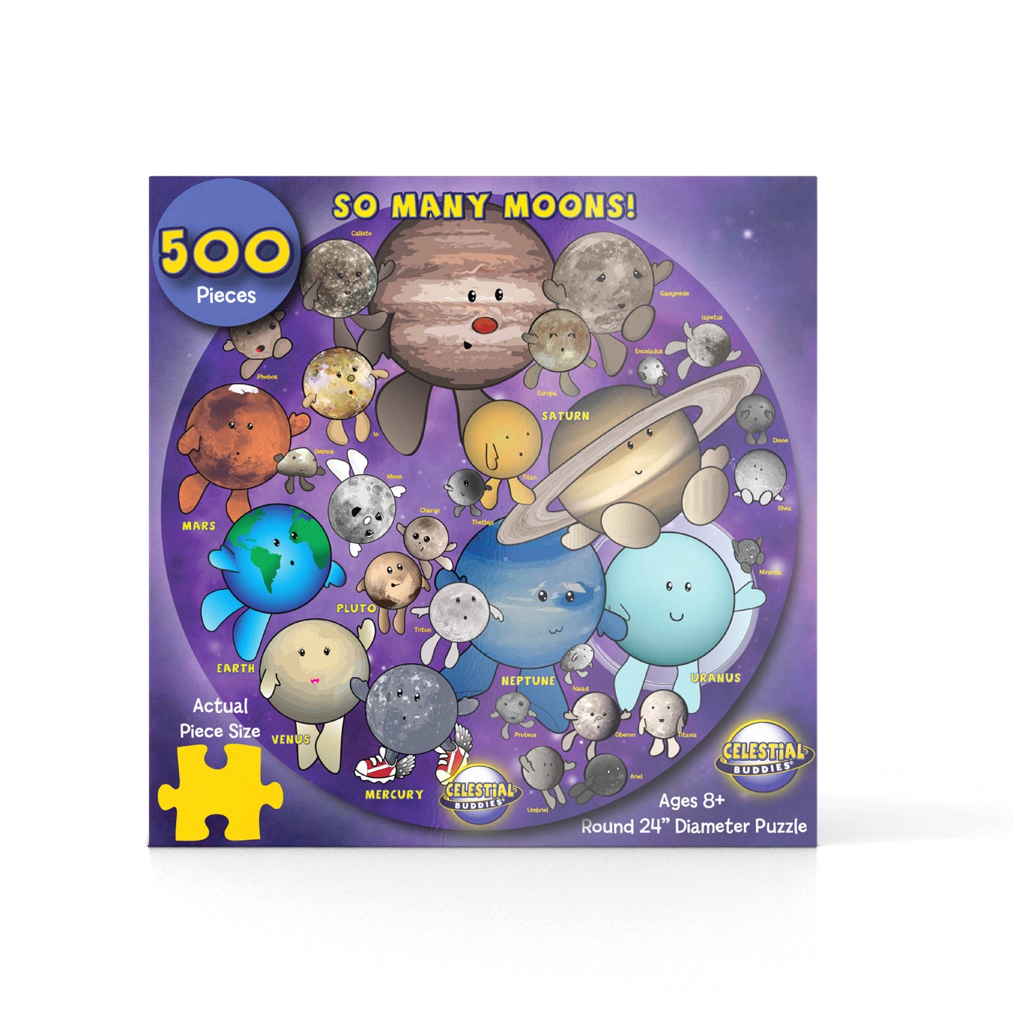 So Many Moons 500-Piece Educational Space Jigsaw Puzzle