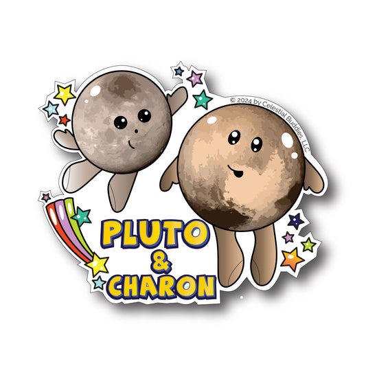 Pluto & Charon Vinyl Sticker - Weatherproof & Durable