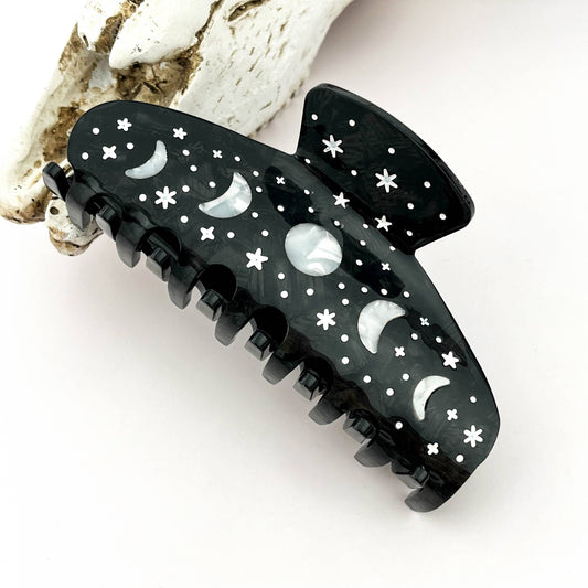 Night Sky Acetate Hair Claw Clip – Starry Galaxy Design