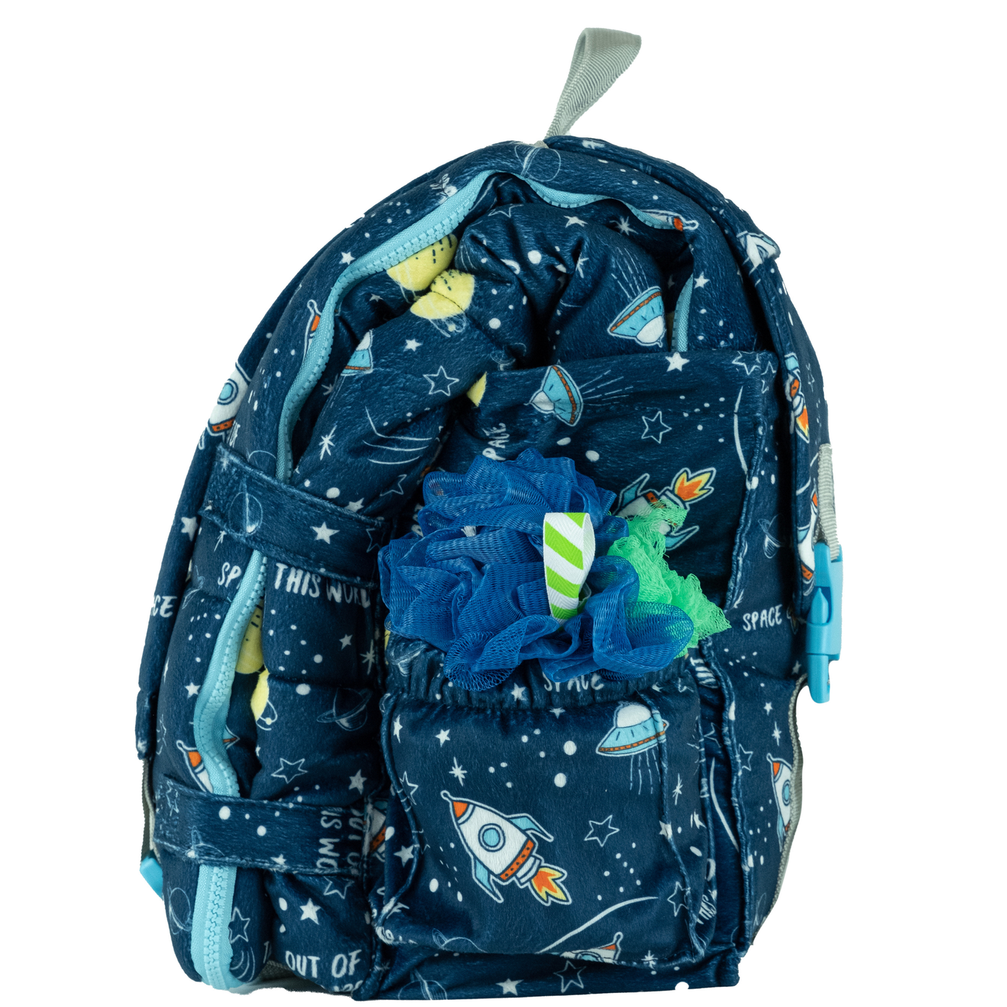 Packable Kid's Space & Rockets Sleeping Bag with Backpack