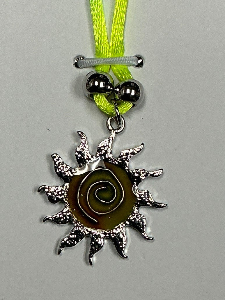 Cord Necklace w/Mood Tribal Sun Pendant