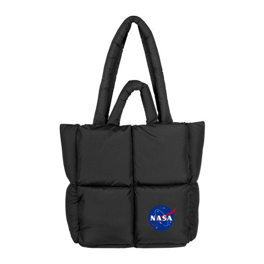 Black NASA Puff Tote