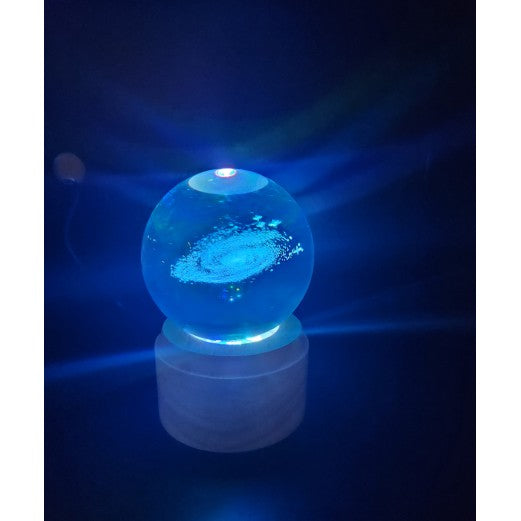 80mm Spinning Base Laser Etched Glass Globe