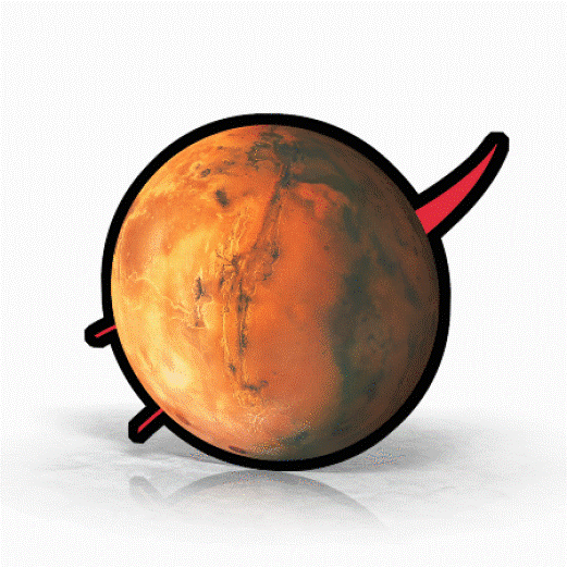 3D NASA/Mars Sticker