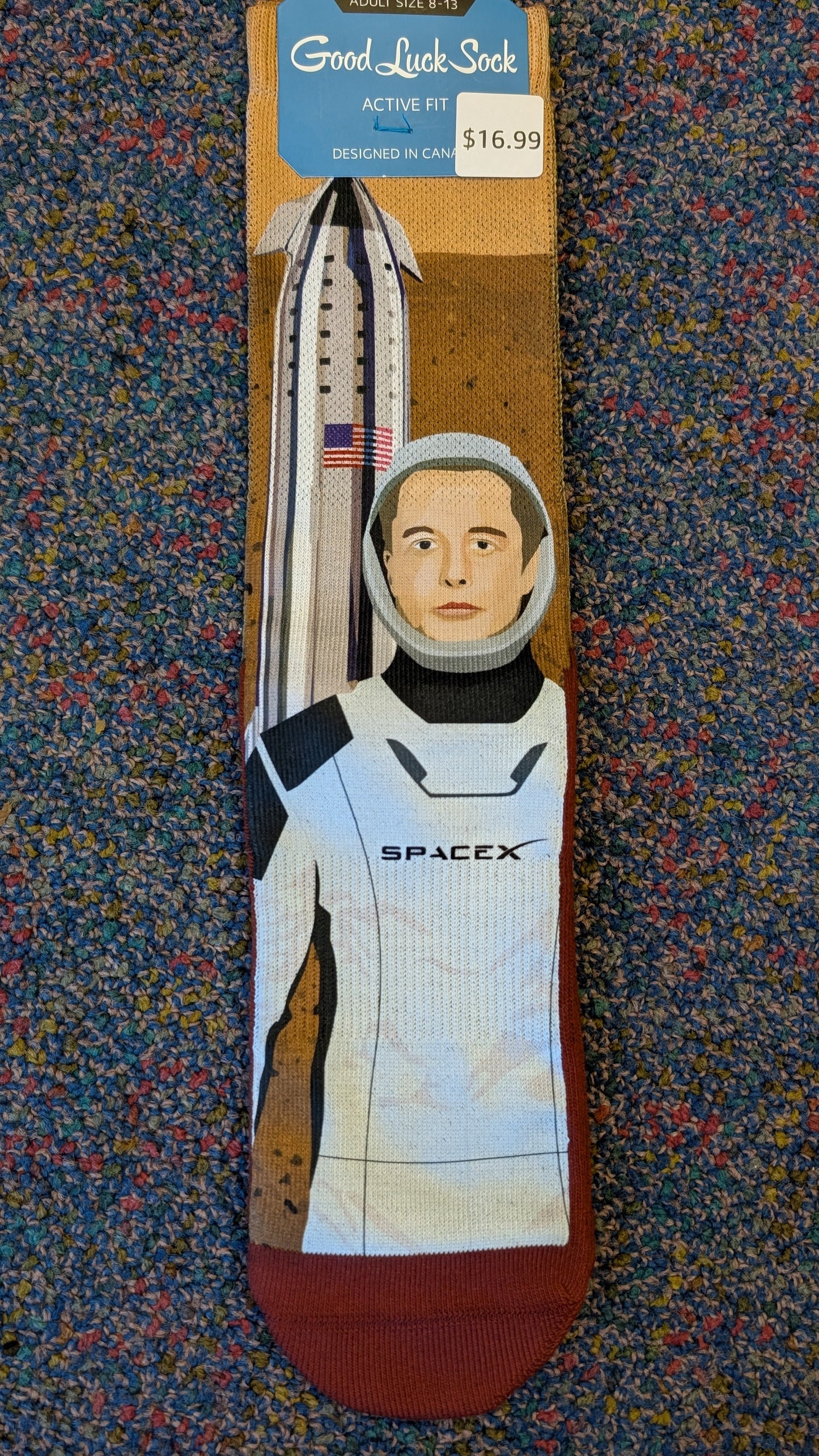 Elon Musk On Mars Socks 8-13