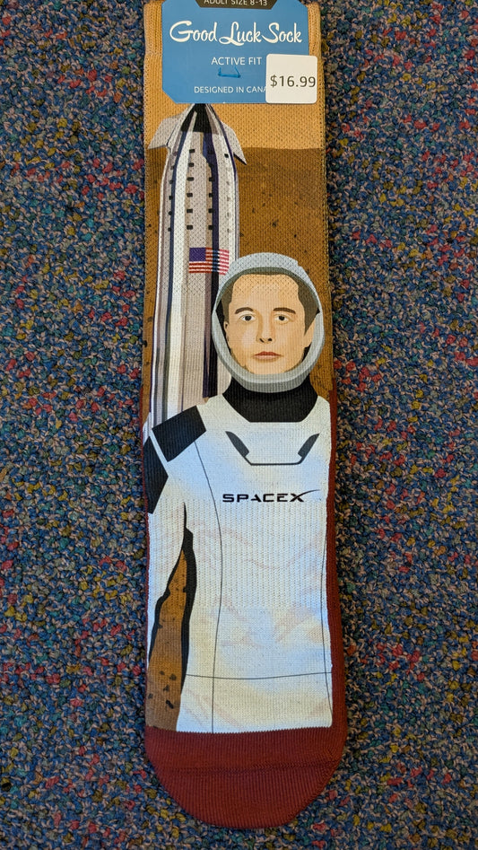Elon Musk On Mars Socks 8-13