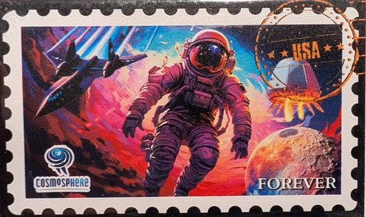 Space Collage Wooden Stamp Magnet