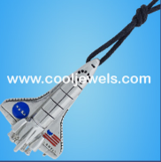 SLIDER CORD NK W/ ENAMEL SPACE SHUTTLE PENDANT