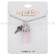 SILVER NK W/ SHUTTLE & CRYSTAL PENDANT