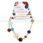 CHAIN BR W/ STONE "SOLAR SYSTEM" BEADS