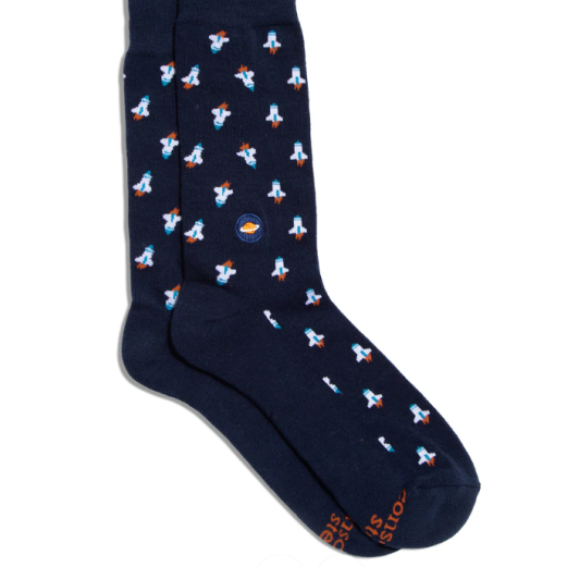 Racing Rocket Ships Socks that Support Space Exploration