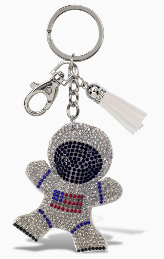 Sparkling Rhinestone Astronaut Keychain
