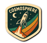 Cosmosphere Wood Lapel Pin