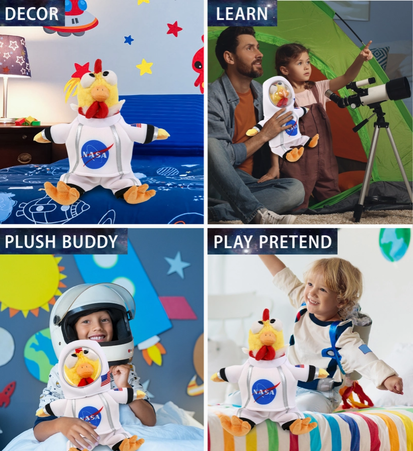Plush Astronaut - Super Soft Plush - Yellow Rooster