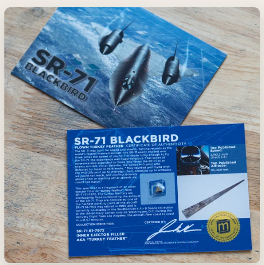 SR-71 Blackbird - Titanium Fragment - Display Card