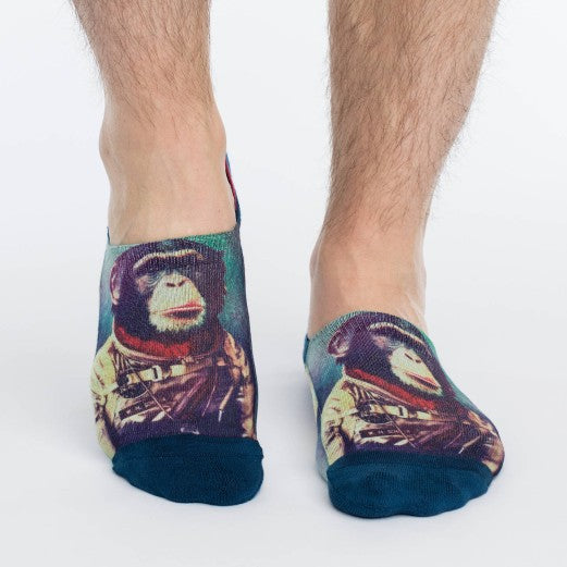 Space Monkey No Show Socks