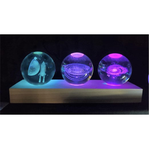 Space Globes Set On a Wood Base