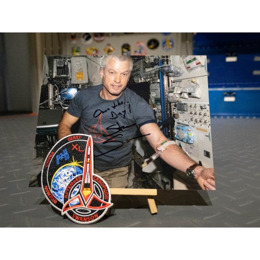 Print of ISS astronaut Steve Swanson and Kling inspired crew patch, Signed