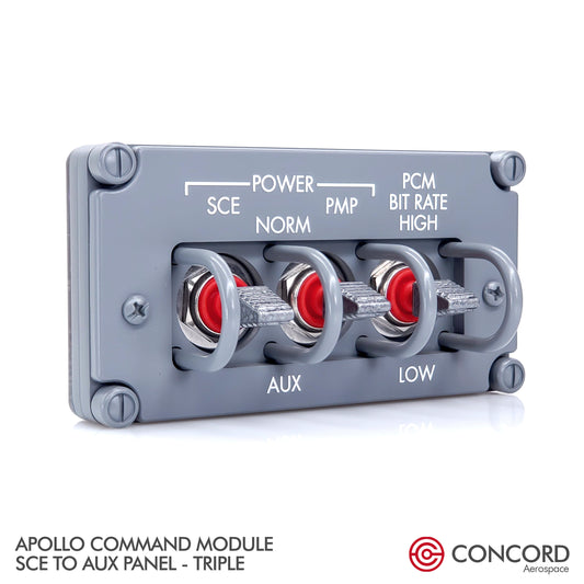 APOLLO COMMAND MODULE TRIPLE SWITCH PANEL - SCE to AUX