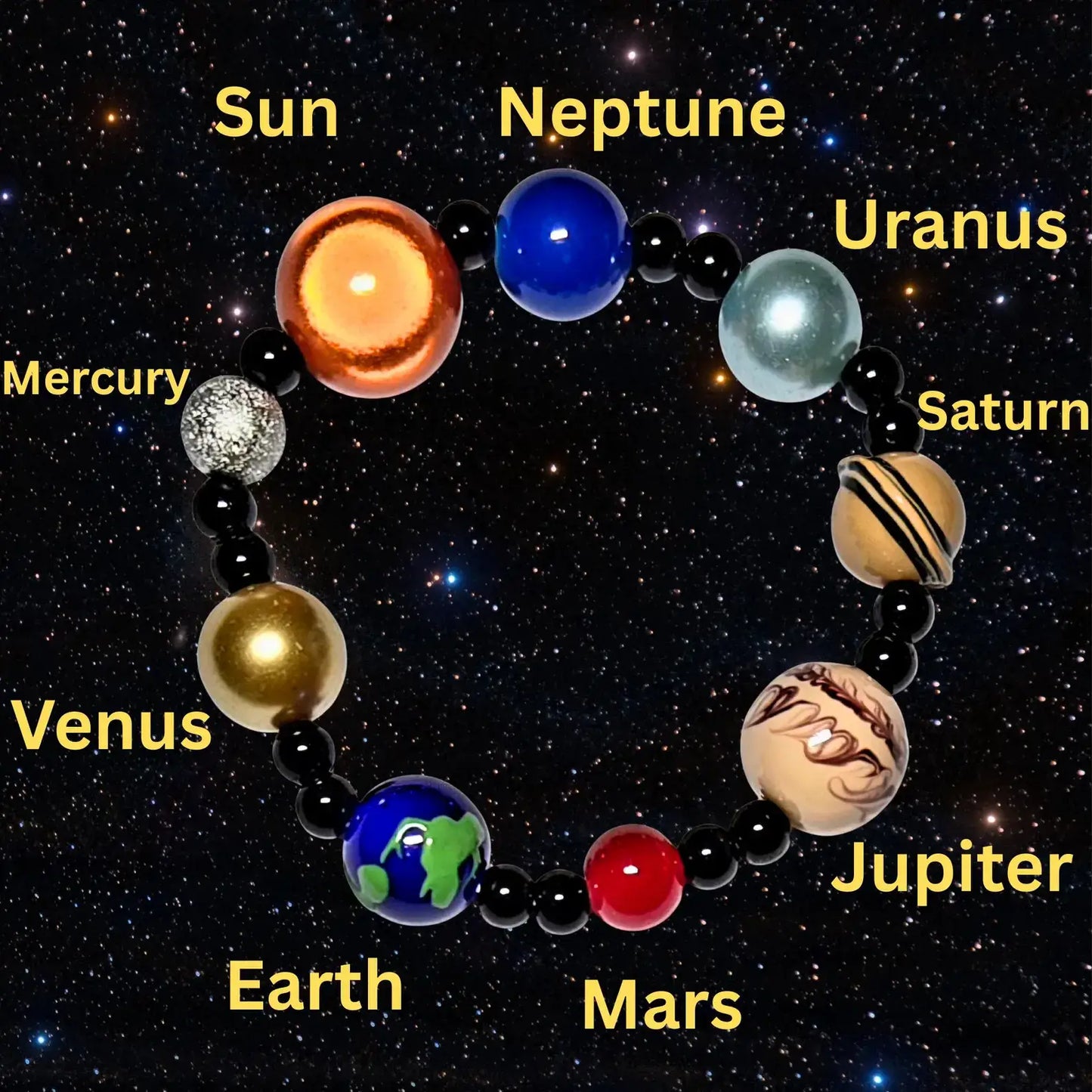 Solar System Galaxy Beaded Planet Bracelet