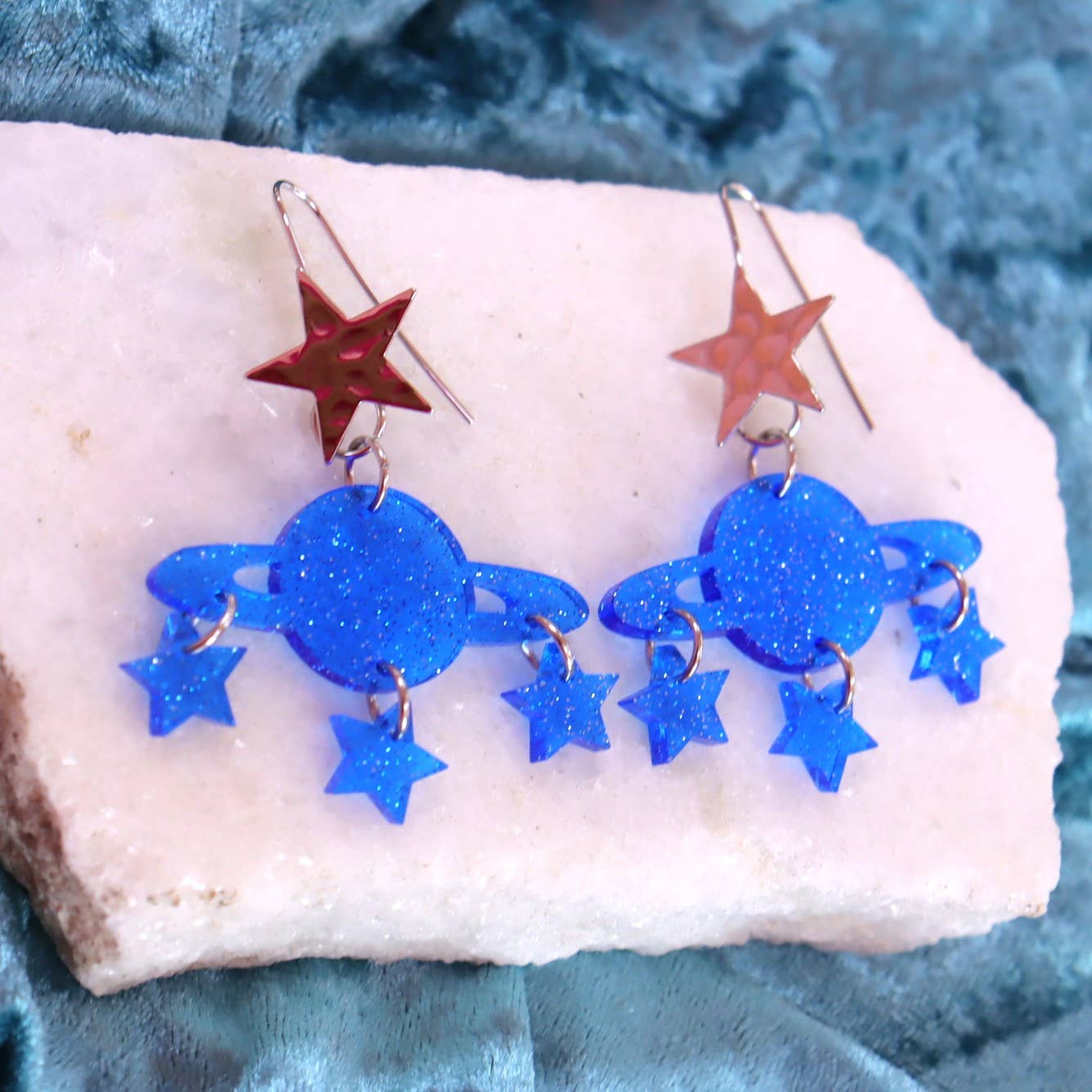 Interstellar Planet Dangle Acrylic Statement Earrings