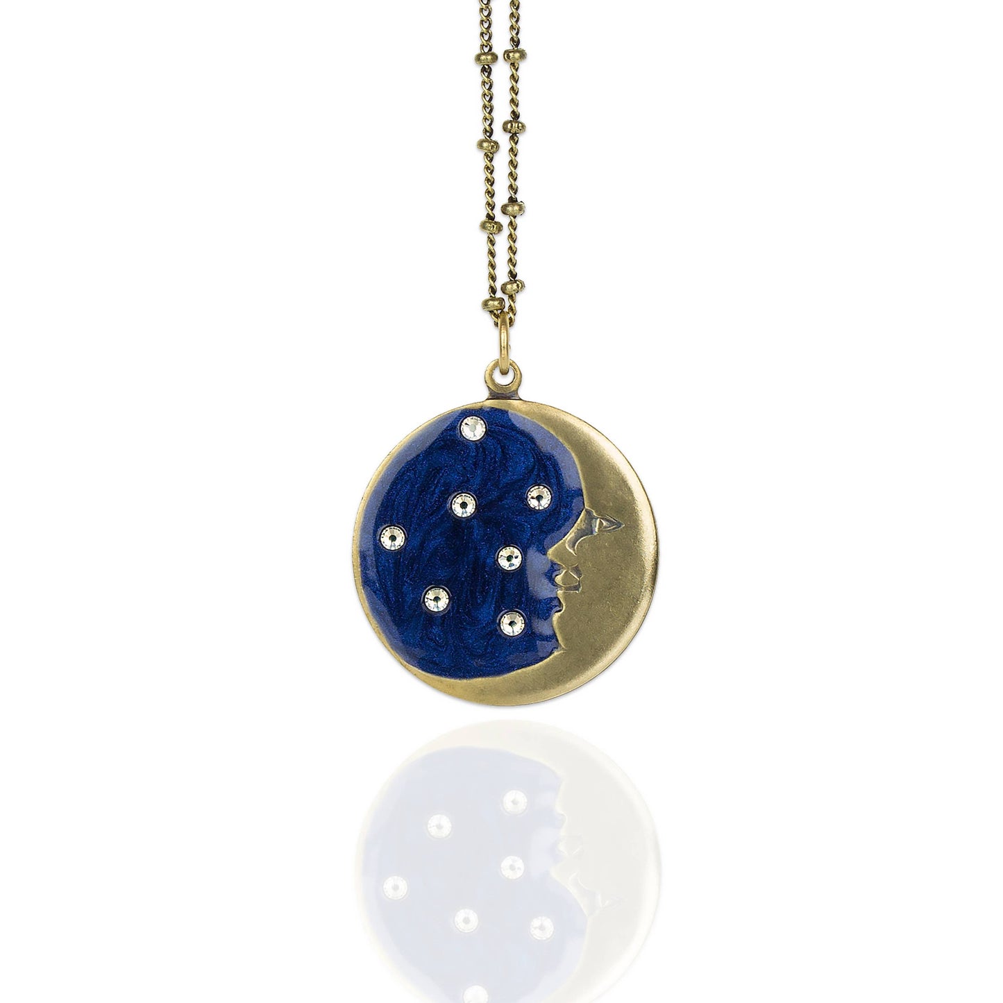 Man on the Moon  Crystal Necklace