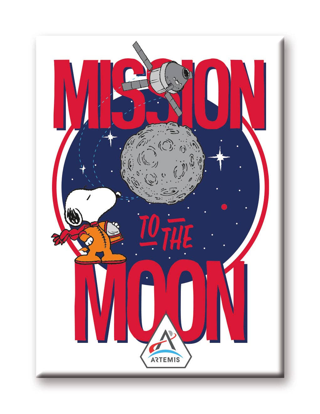 Peanuts Snoopy in Space - Mission to the Moon Flat Magnet