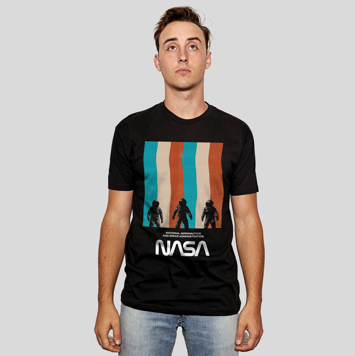 NASA Astro Stripes T-Shirt Unisex Space Graphic Tee