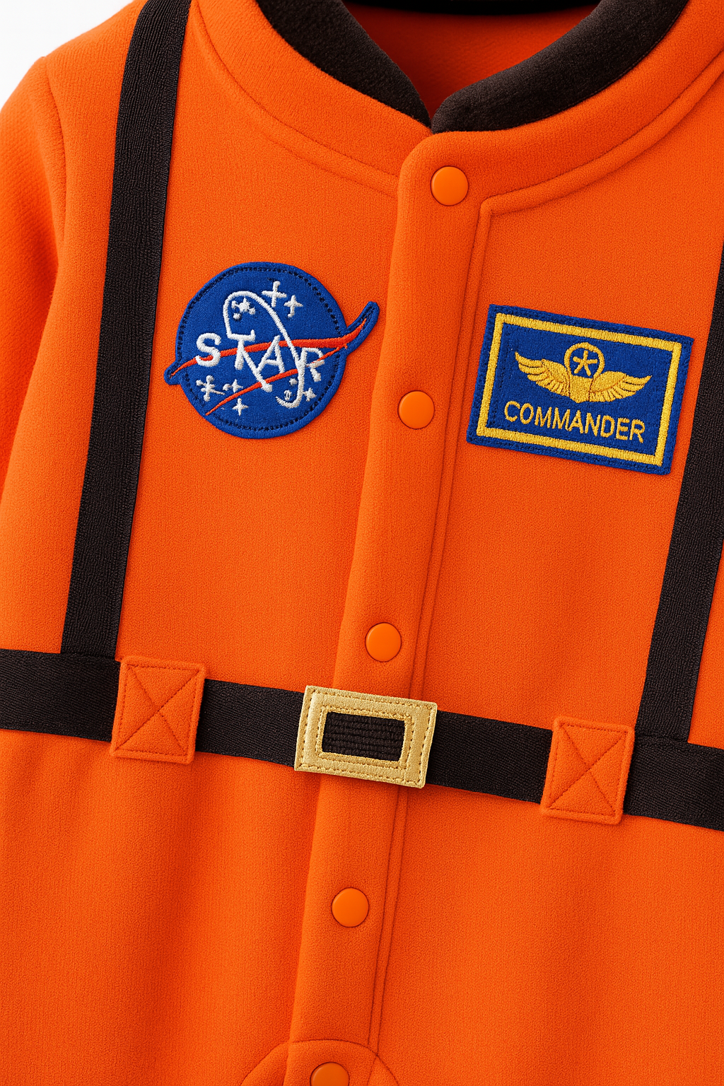 Orange Astronaut Fleece Baby Costume Jumpsuit