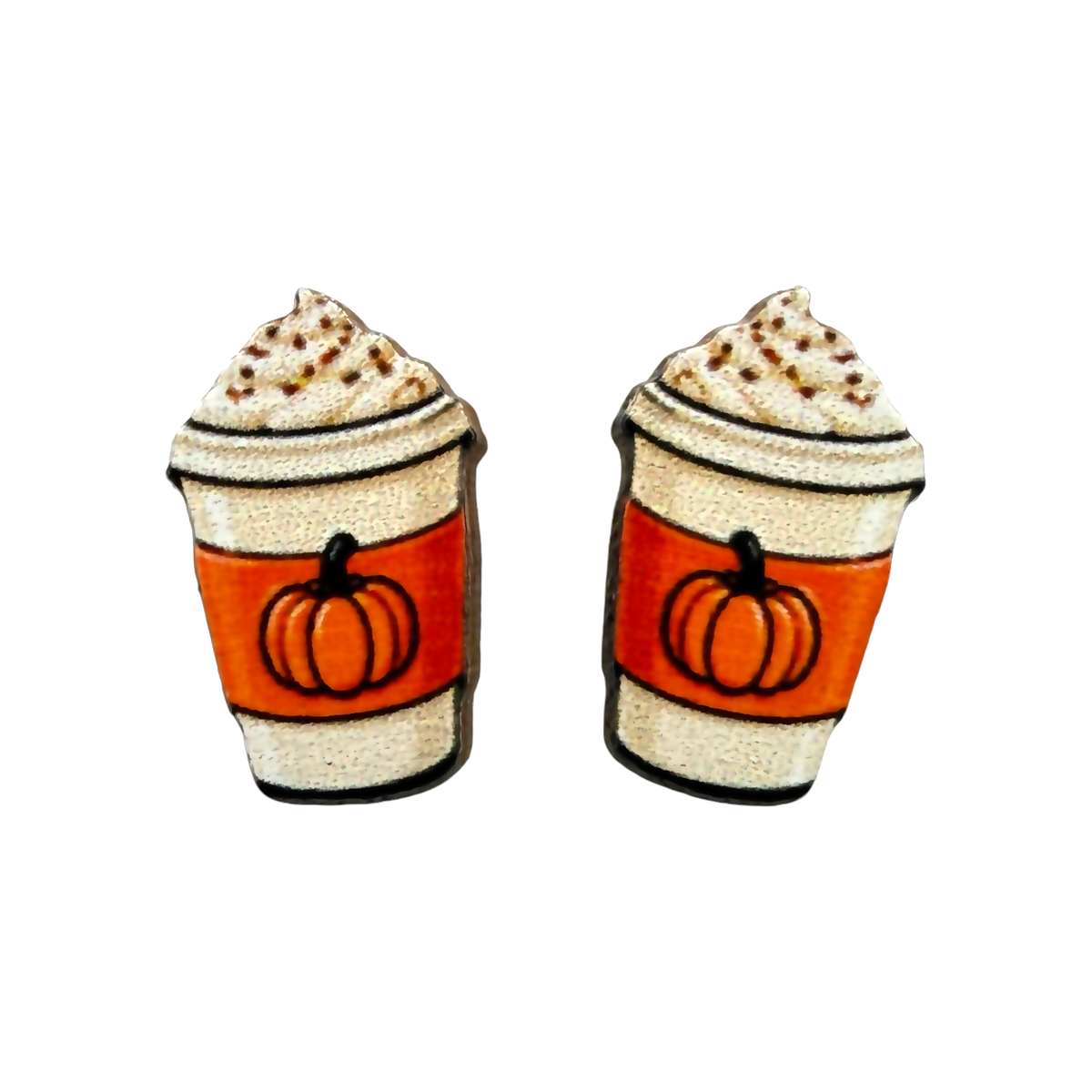 Pumpkin Spice Latte Stud Earrings #3188