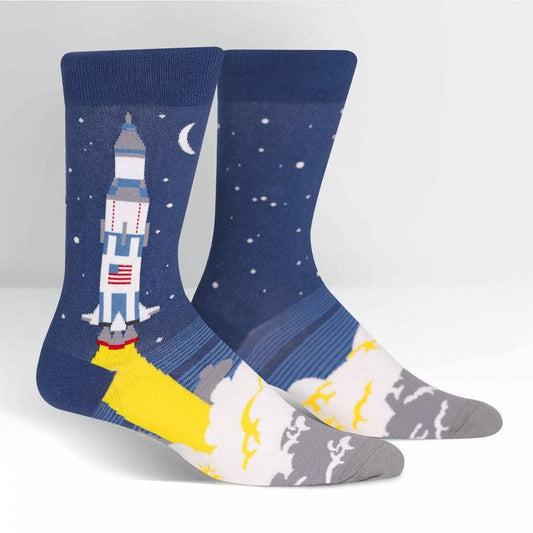 3, 2, 1, Lift Off Men's Crew Socks