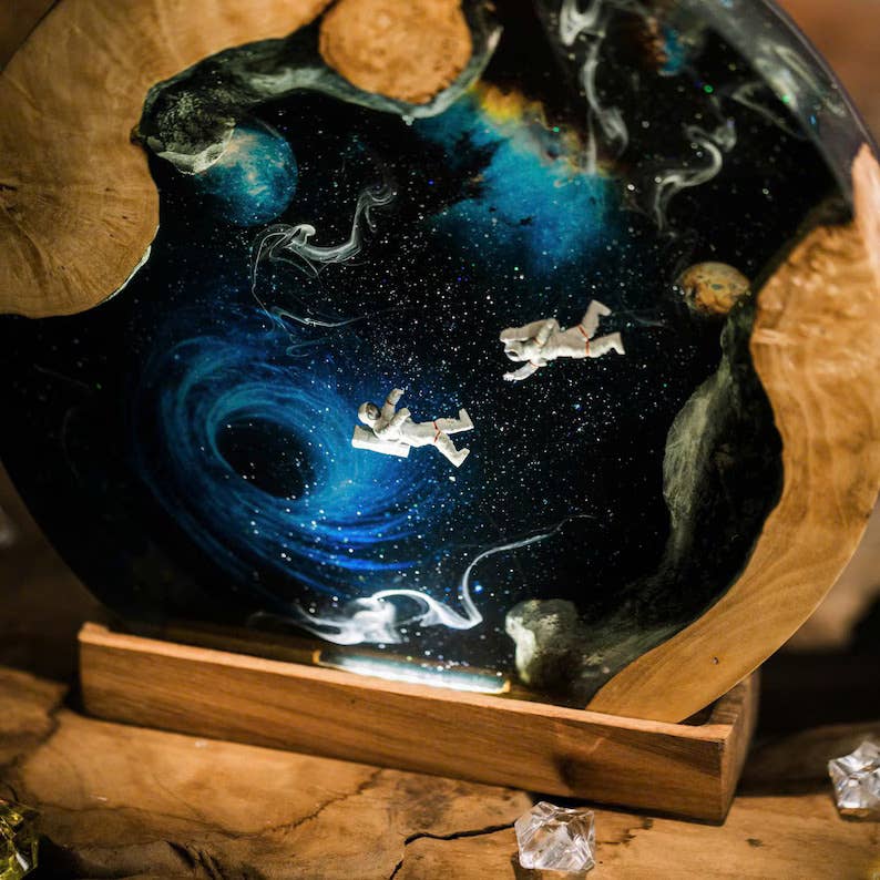 Lamp Astronaut Galaxy Cosmic Space Themed Resin Night Light
