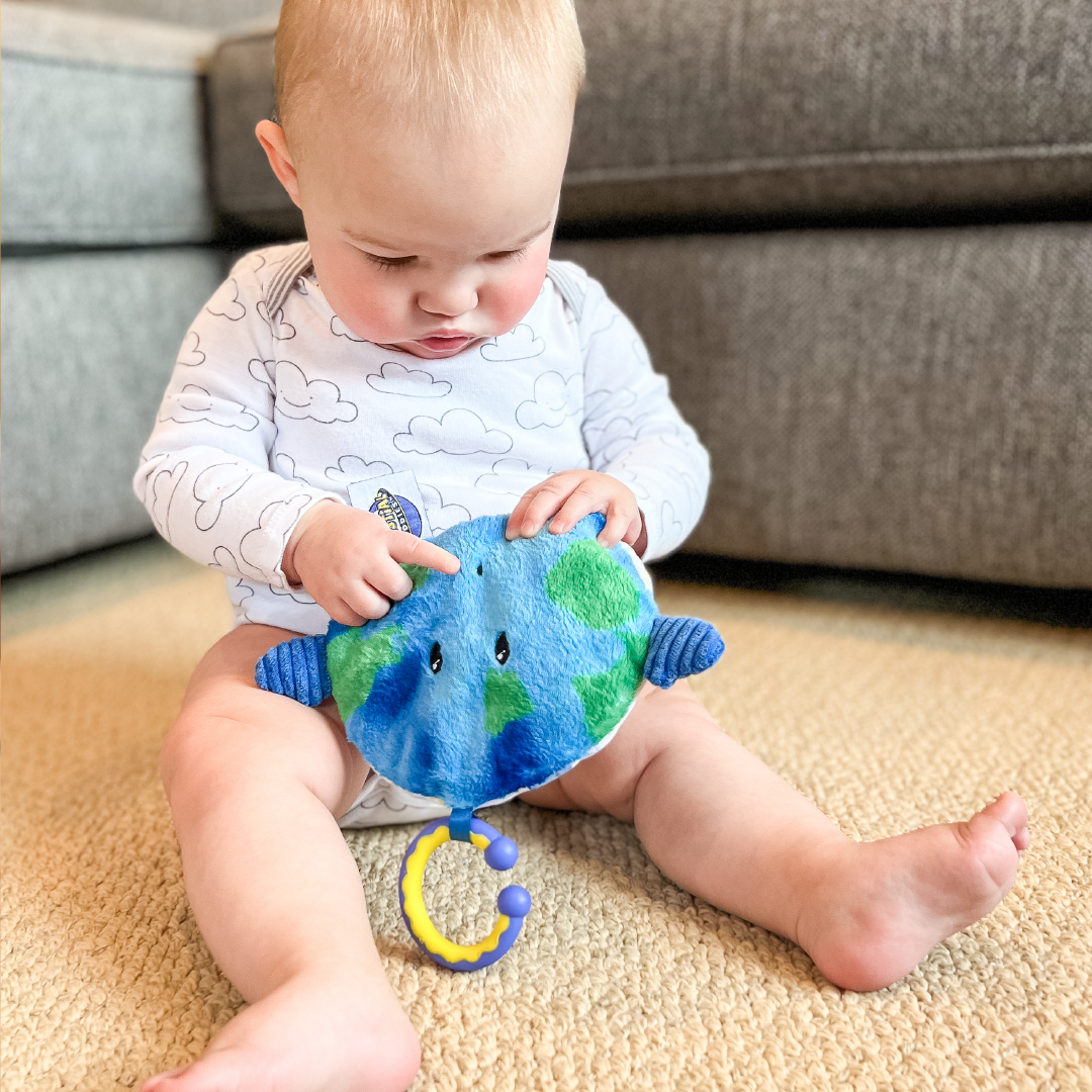 Earth Plush Baby Teether Lovey - Sensory Infant Toy