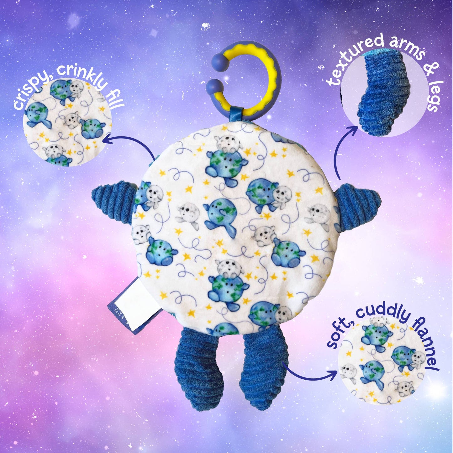 Earth Plush Baby Teether Lovey - Sensory Infant Toy