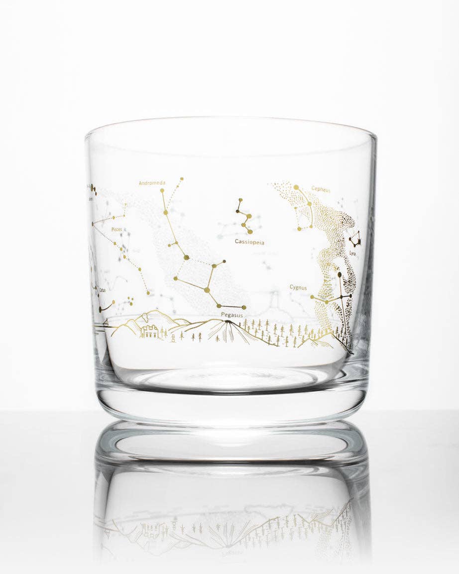 Night Sky Star Chart Whiskey Glass