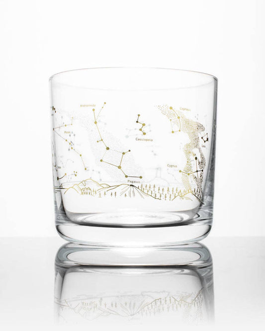 Night Sky Star Chart Whiskey Glass