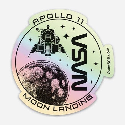 Apollo 11 Moon Landing Sticker - Holographic