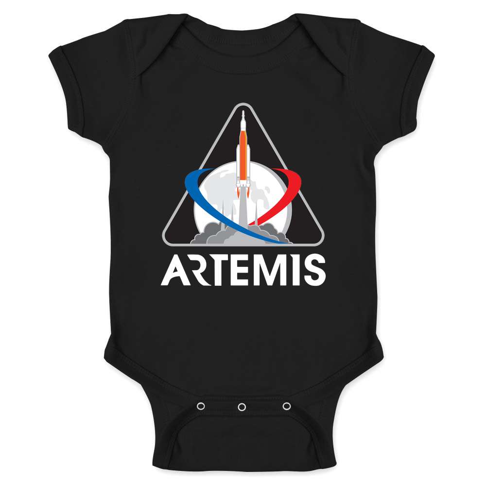 NASA Approved Artemis Program Mission 1 Patch Moon Baby - Black