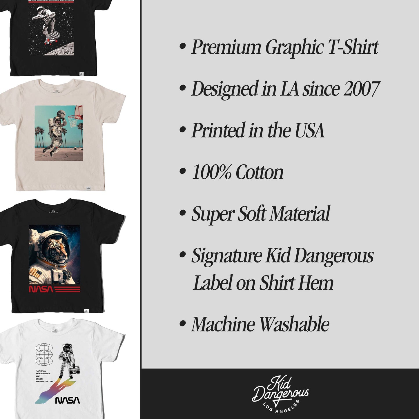 Kids NASA Sun & Moon T-Shirt Space Graphic Tee