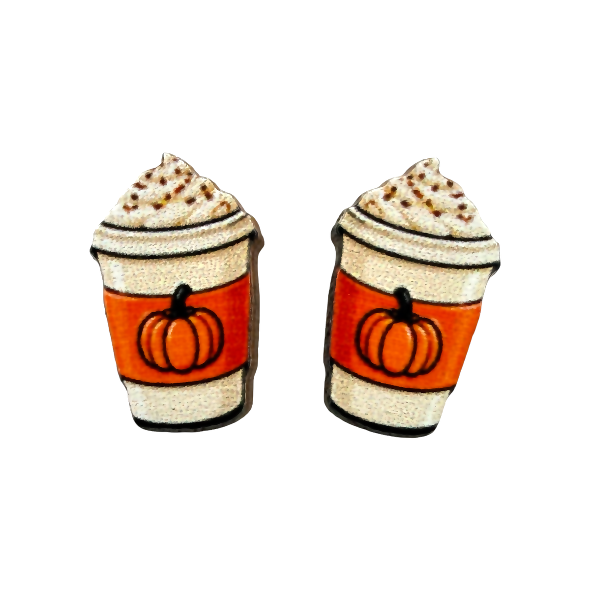 Pumpkin Spice Latte Stud Earrings #3188