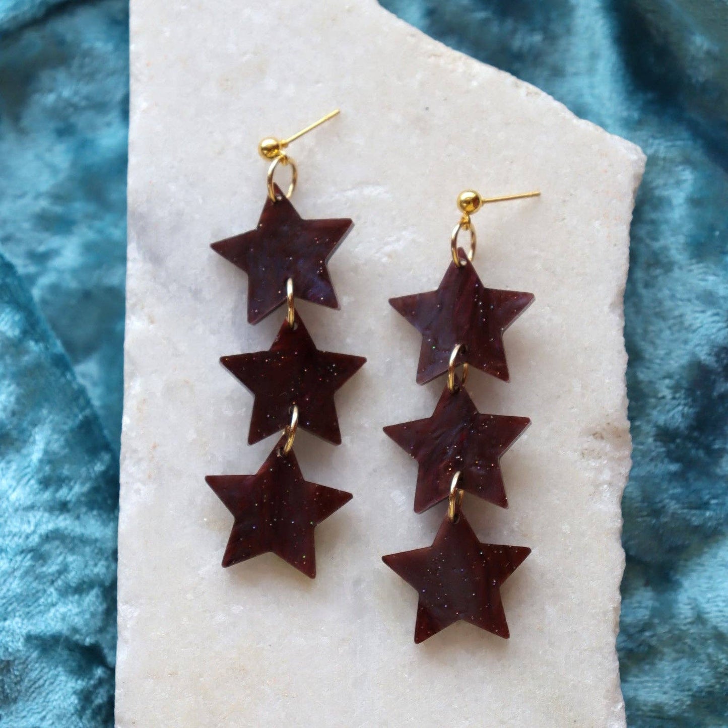 Cascading Forever Stars Dangle Space Statement Earrings