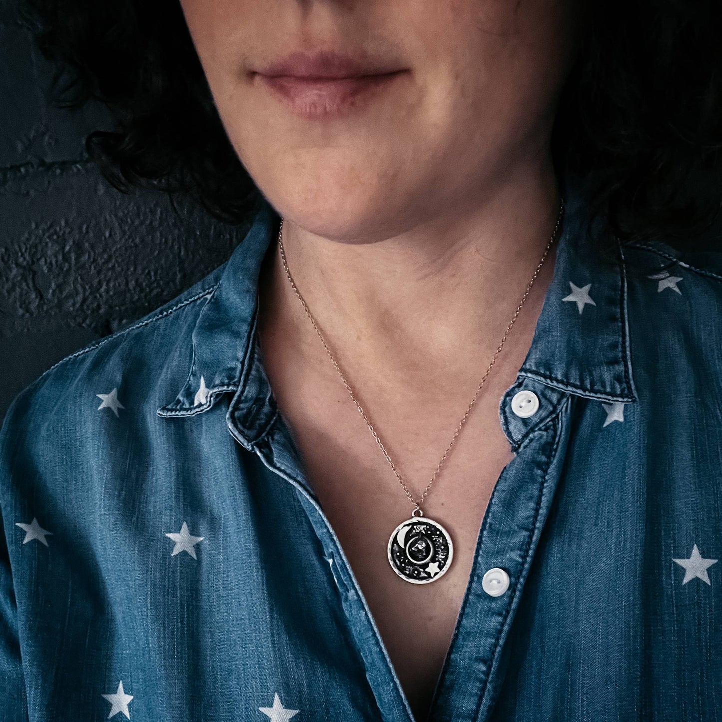 Night Sky Necklace with Authentic Meteorite