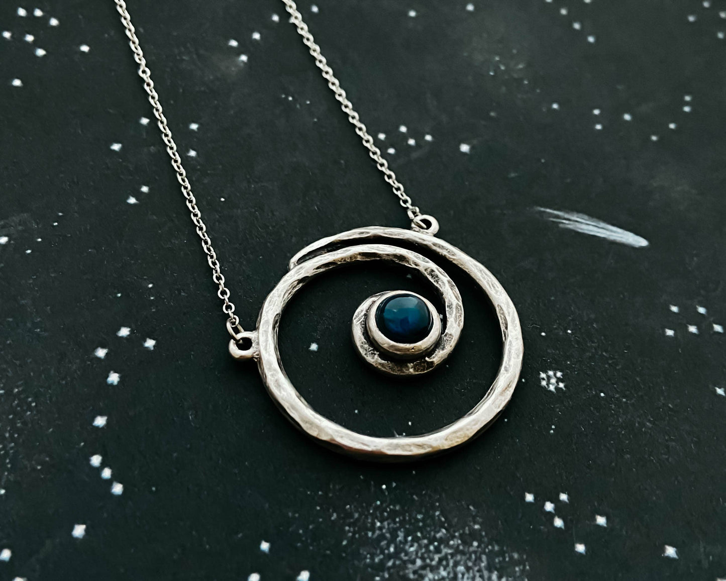 Milky Way Spiral Necklace with Labradorite
